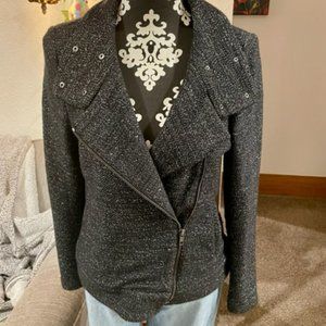LOFT Asymmetrical Tweed Moto Jacket